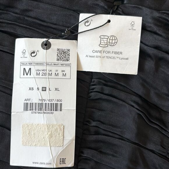 Zara ruched mini dress Women’s Size Medium new with tags - Picture 11 of 12